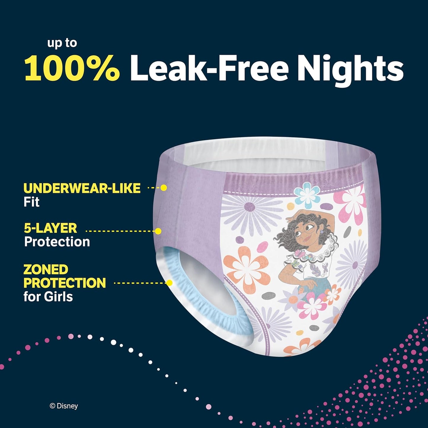 Goodnites Girls' Nighttime Bedwetting Underwear, Size S/M (43-68 lbs), 44 Ct (2 Packs of 22), Packaging May Vary