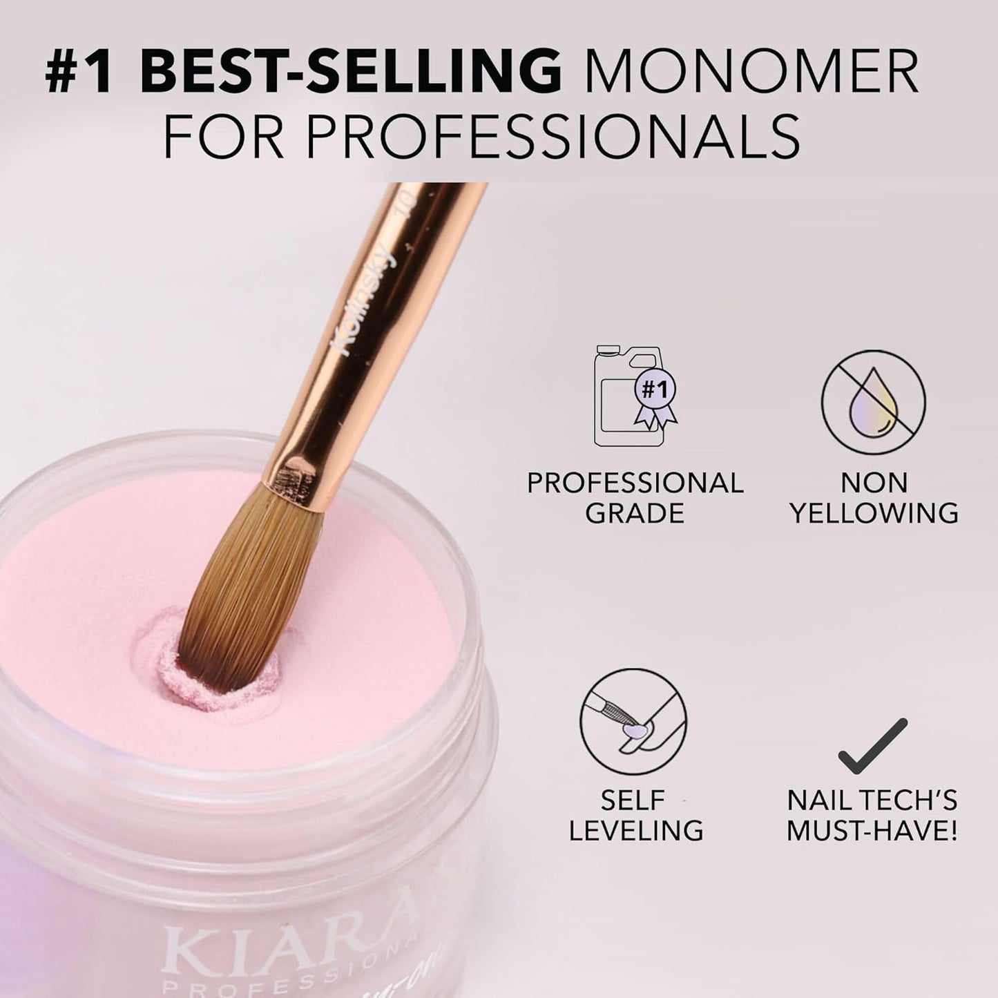 Kiara Sky EMA Monomer - Professional Acrylic Nail Liquid, 8 Fl Oz