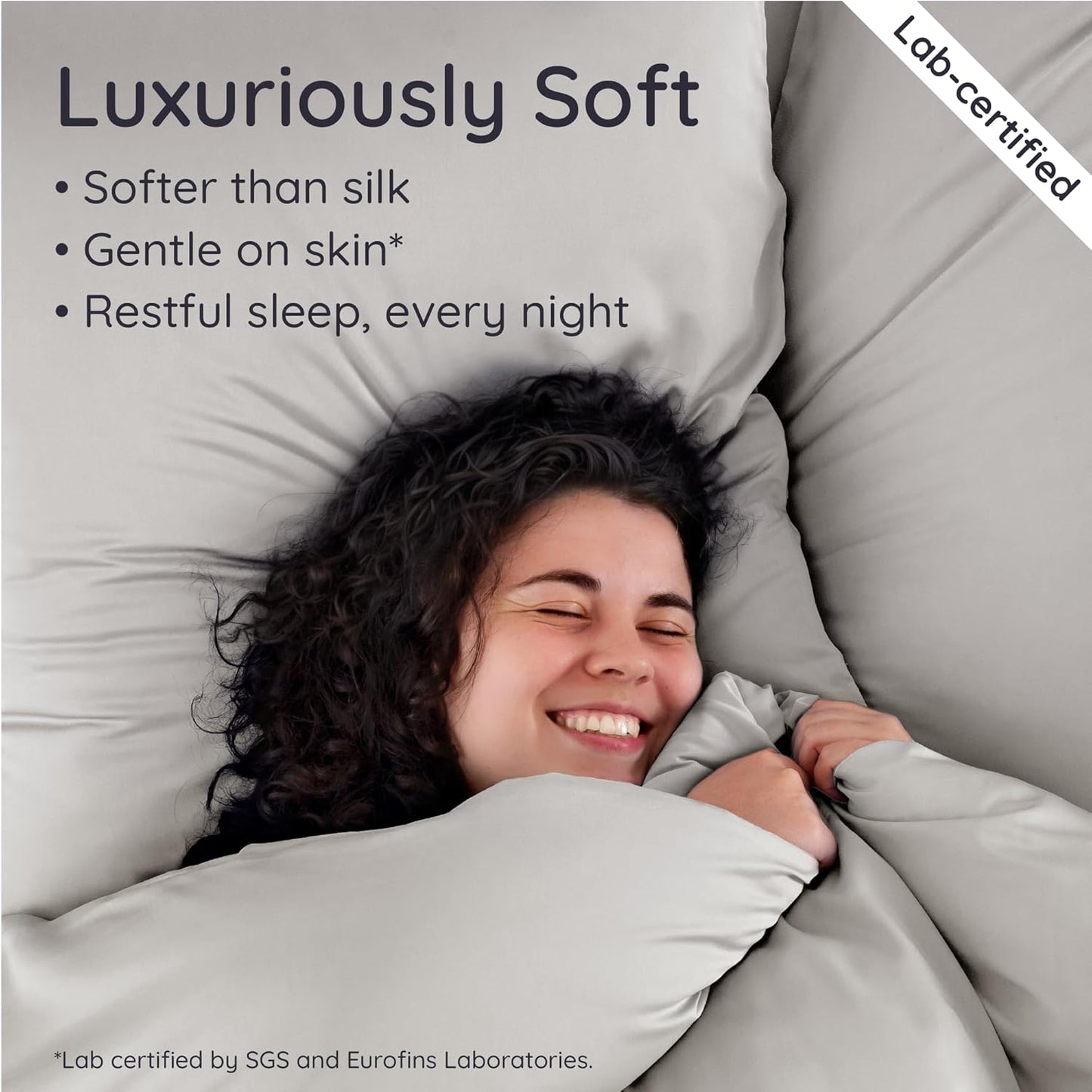 Bambaw 100% Viscose Derived from Bamboo Pillowcases Standard Size – Set of 2 Cooling Pillow Cases Standard Size, Super Soft Pillow Cases with Envelope Closure, Anti Acne Pillow Case (Moonlight Gray)