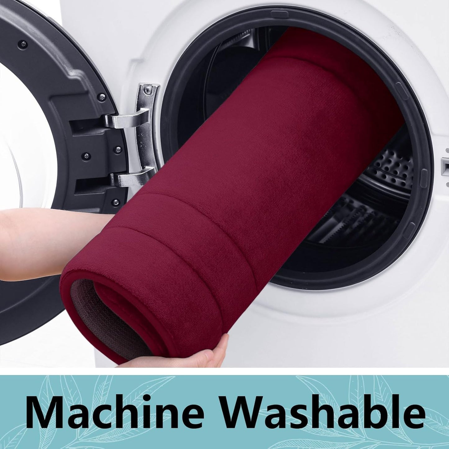 Arotive Memory Foam Bathroom Rug Mat 59x24, Ultra Soft and Absorbent Bath Mat, Machine Wash Dry, Comfortable Bath Rug Carpet for Bathroom Floor, Tub and Shower, Burgundy