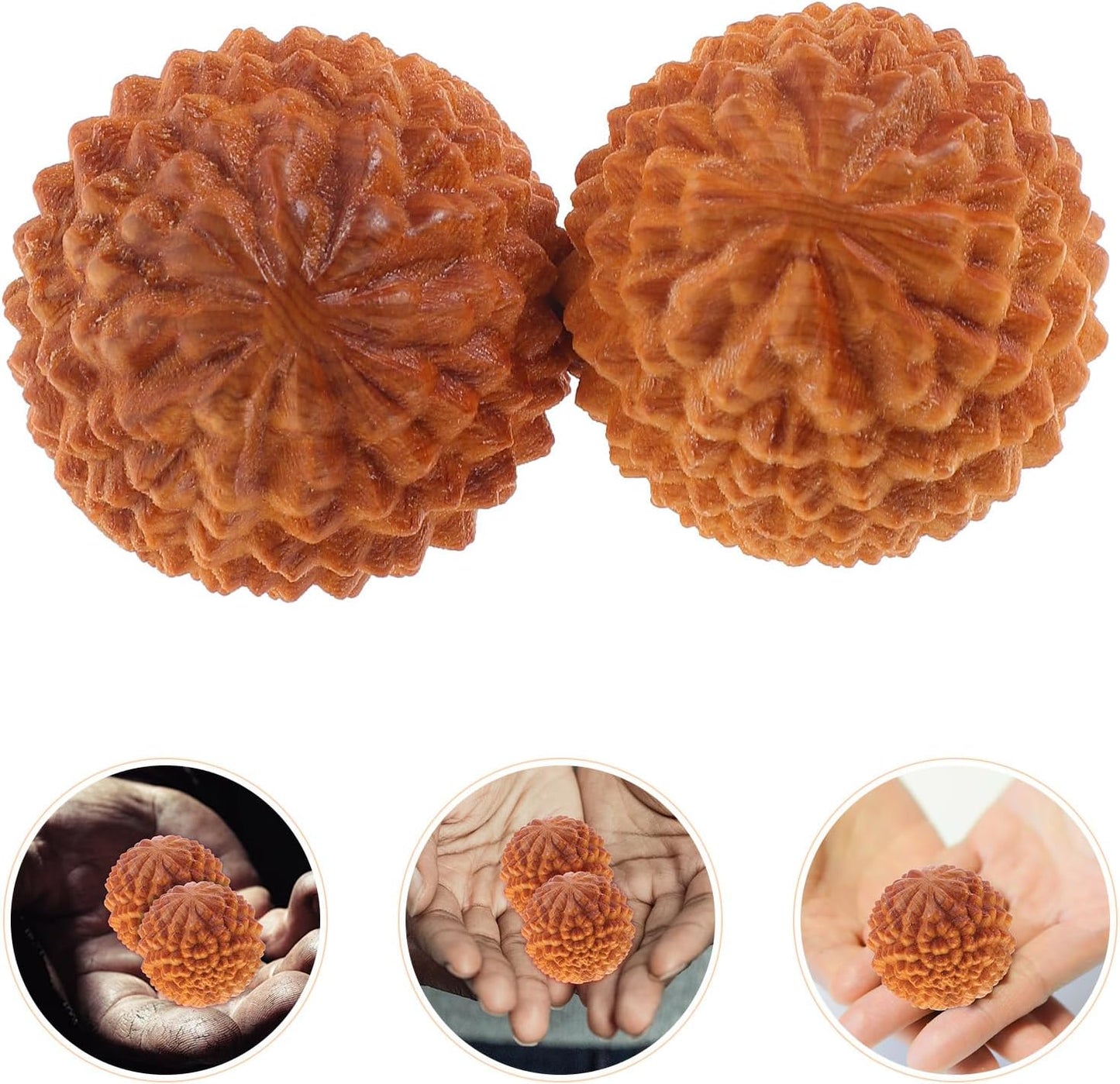 Wood Hand Exercise Ball Massage Ball Chinese Exercise Baoding Wood Massage Tools Health Exercise Cypress Massage Balls for Hand Exercise