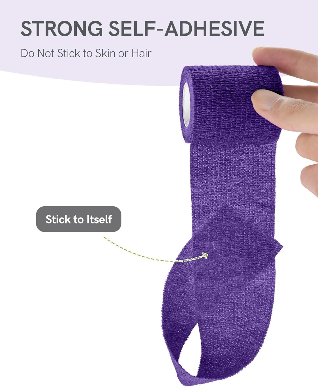 FriCARE Self Adhesive Bandage Wrap, Medical Tape in First Aid Kit, Cohesive Bandages for Wounds Sport Vet, FSA/HSA Eligible, 2 Inches X 5 Yards 6 Rolls, Irish Purple