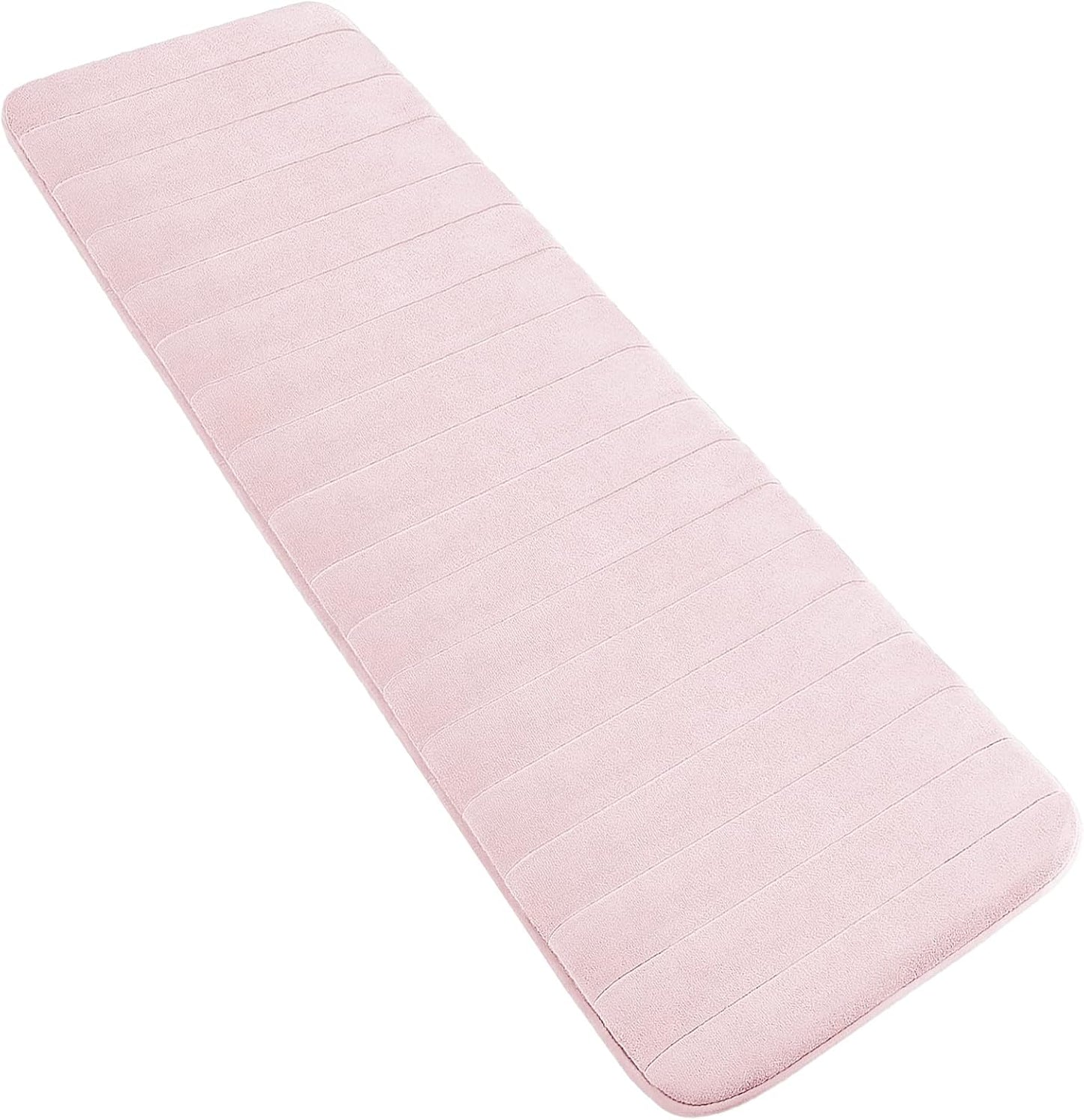 Yimobra Bathroom Runner Rugs 72"x24" Non Slip Washable Memory Foam Bath Mat, Super Soft Water Absorbent Hallway Carpet for Vanity Tub Shower, Pink