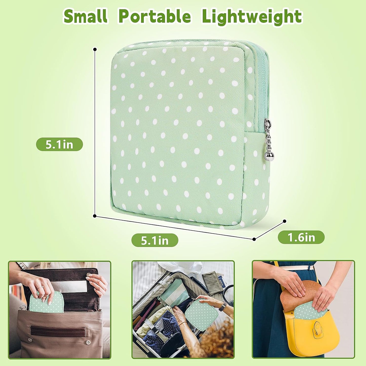 Period Bag Pouch, Canvas Sanitary Napkin Storage Bag for Womens, Portable Sanitary Napkin Period Pad Pouch for Purse, Small Make Up Bags(Colorful)