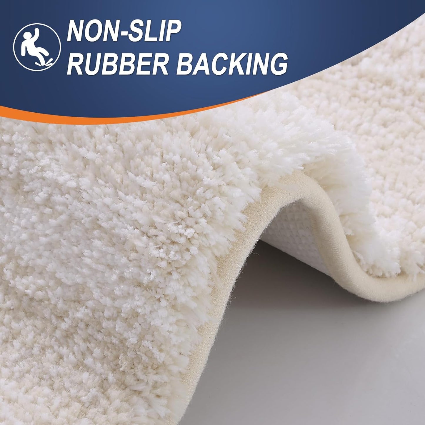 OLANLY Bathroom Runner Rugs 54x24, Extra Soft Absorbent Microfiber Bath Rugs, Rubber Backing, Quick Dry, Washable Bath Mats for Bathroom Floor, Tub and Shower, Home Decor Accessories, Light Beige