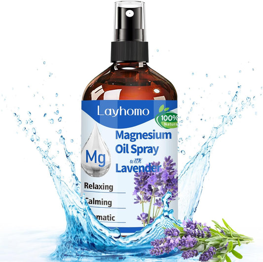 Magnesium Oil Spray for Sleep,Pure Magnesium for Feet,Soothing Sore Muscles & Relaxing,Pain,Ultra Concentration with Lavender-200ML