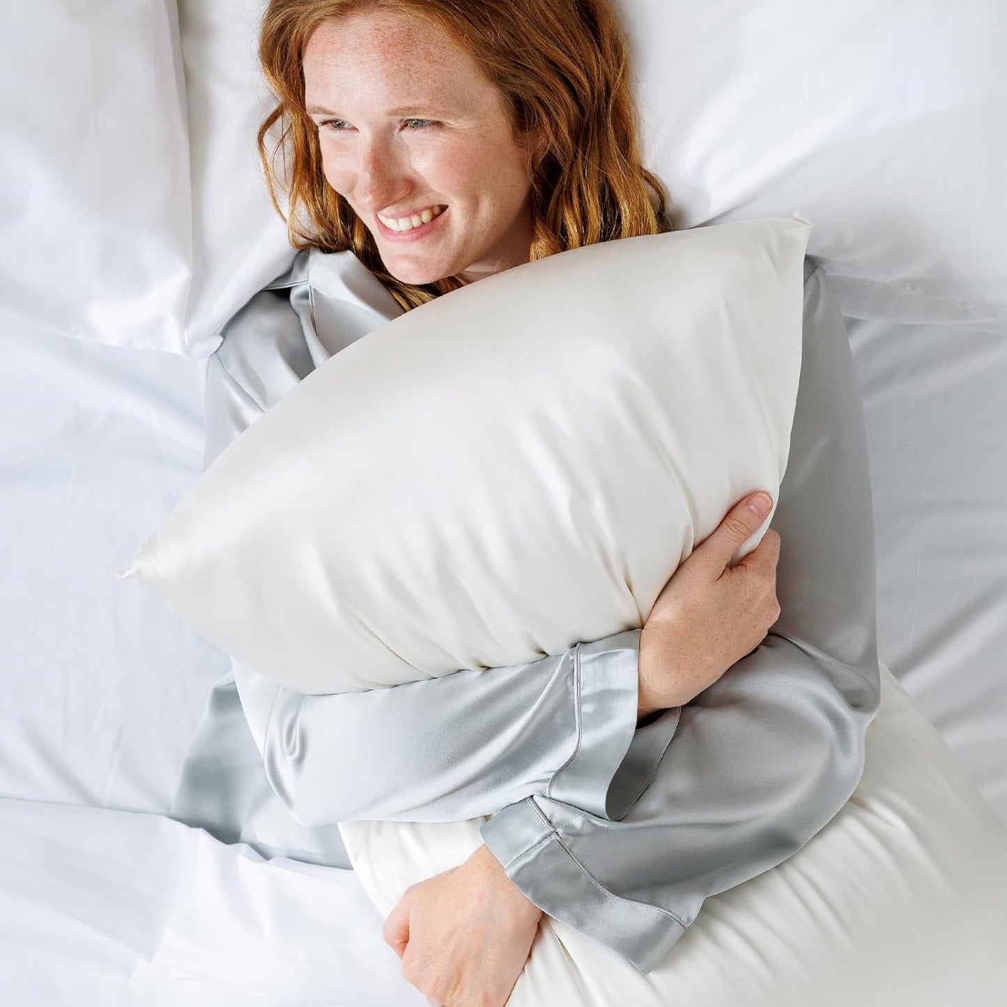 Fishers Finery 25mm 100% Pure Mulberry Silk Pillowcase Set (Taupe Stripe King 2 Pack)