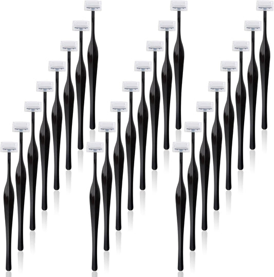ANCIRS 24 Pack Eyebrow Trimmer Razors for Women Makeup, Facial T Shape Shaver Tool for Eye Brow, Stainless Steel Eyebrow Trimming Kit for Girls - Black