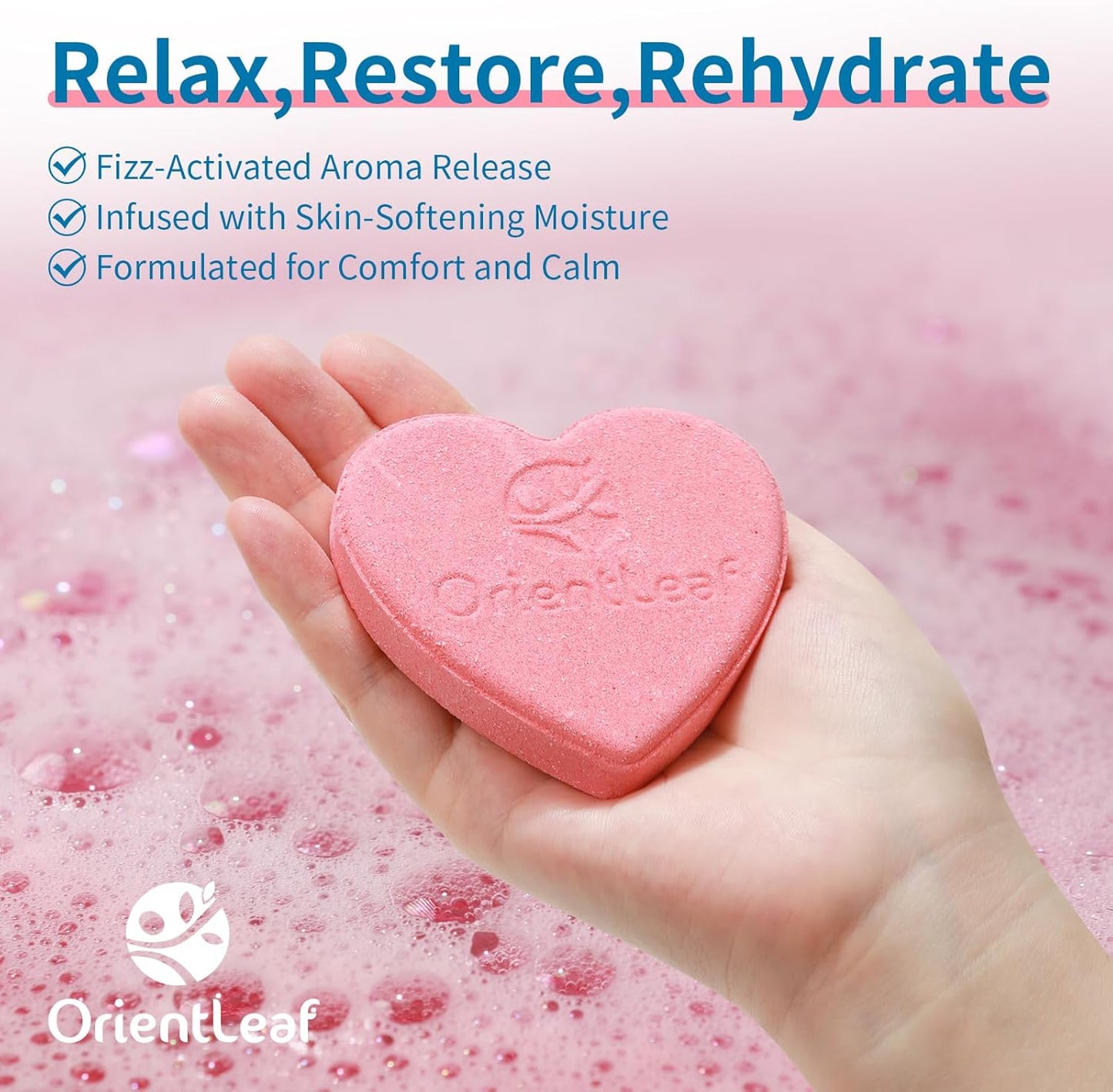 Bath Bombs Plant Scented, Stocking Stuffers Bath Bombs for Women and Girls Aromatherapy Bubble Bath, Lavender, Rose, Eucalyptus, 6 x 2 oz