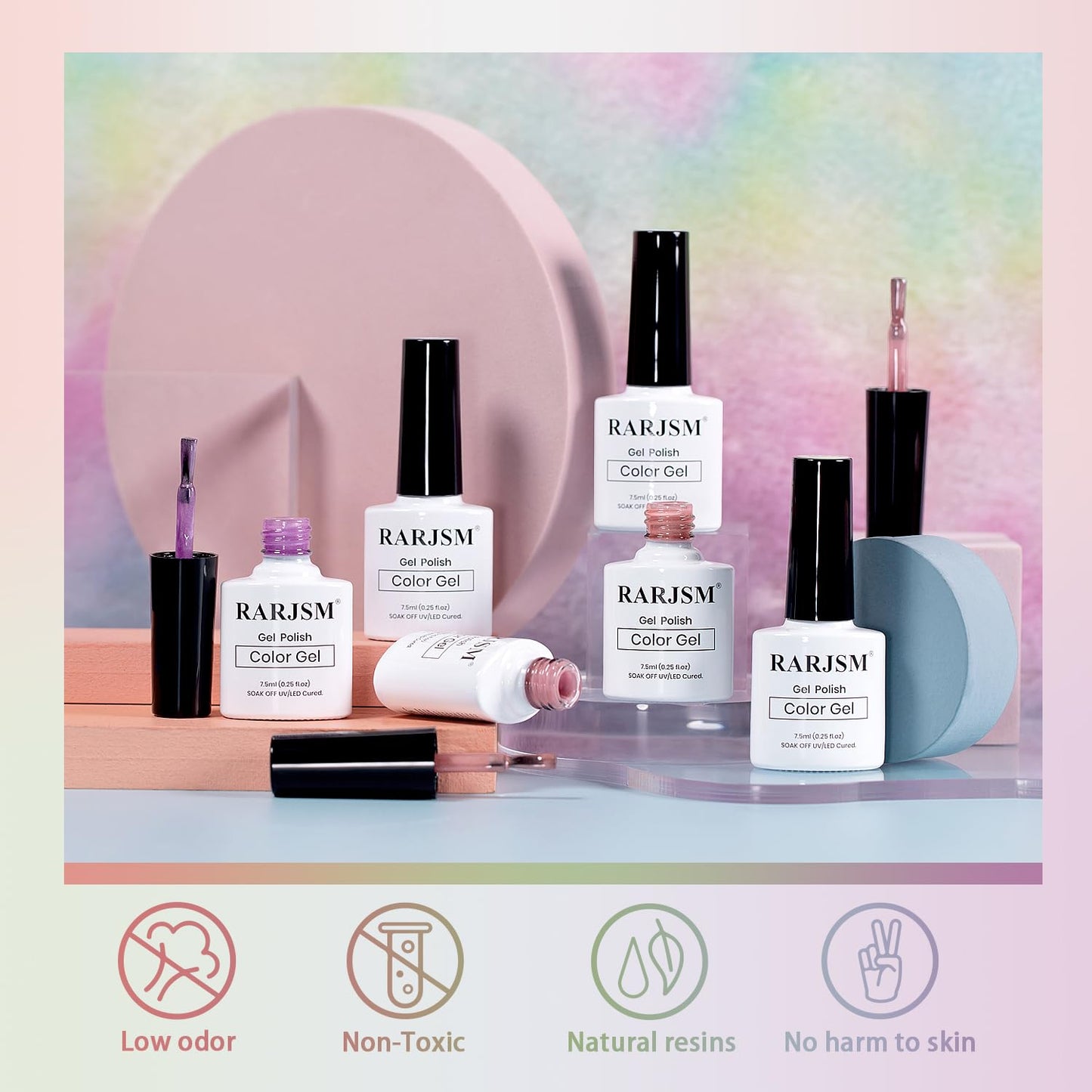 RARJSM Moonlight Cat Eye Gel Nail Polish Set 6 Pcs Smoothie Ceramic Glitter Shimmer Grape Purple Silver White Blue Green Pink Velvet Mirror Cateye Gel Polish with Magnetic Stick UV LED Curing Require