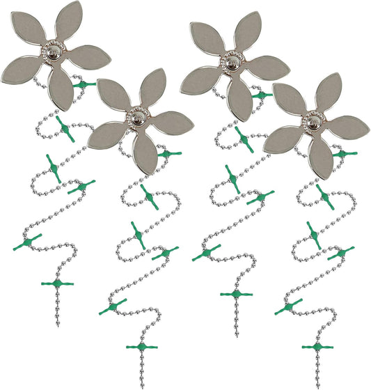 DrainWig Shower Drain Hair Catcher – Disposable Silver Flower (4-Pack) – No-Touch Hair Removal for Flat Shower Drains – As Seen on Shark Tank