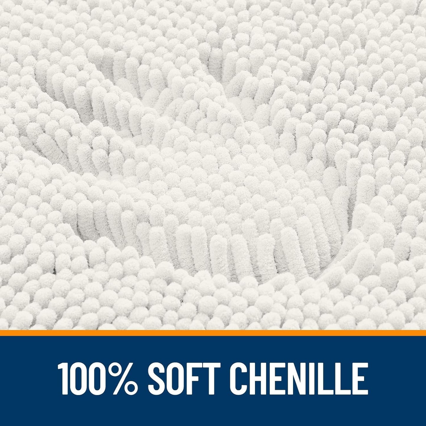 OLANLY Bathroom Rugs 59x24, Extra Soft Absorbent Chenille Bath Rugs, Rubber Backing Quick Dry, Machine Washable Bath Mats for Bathroom Floor, Tub and Shower, Home Decor Accessories, Ivory