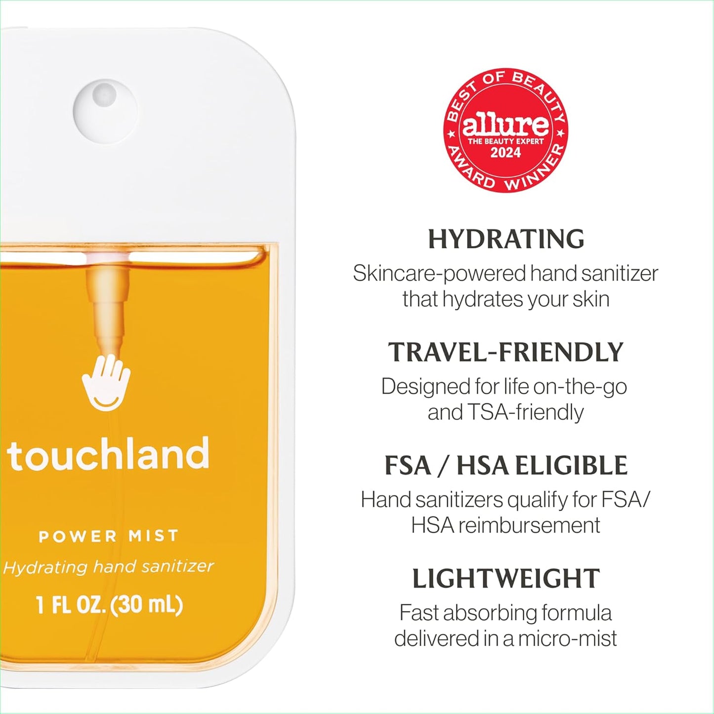 Touchland Power Mist Hydrating Hand Sanitizer Spray, TROPICAL Trio Set (Mango Passion, Beach Coco, Watermelon), 1 FL. OZ. Travel Size (Set of 3)