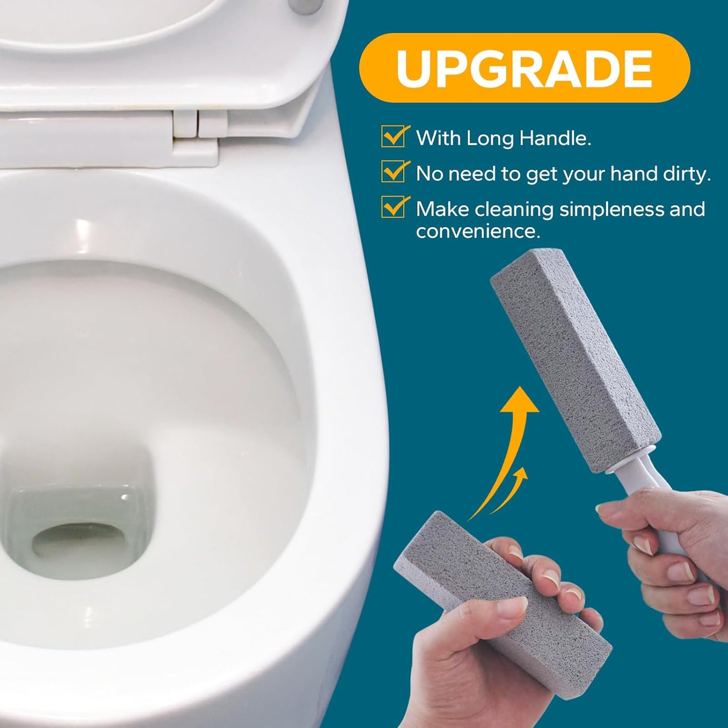 Emycool Pumice Stone Toilet Bowl Cleaner, 12 Pack Toilet Pumice Stone with Handle for Toilet Cleaning, Bathtubs, Sinks, Swimming Pools, Grills