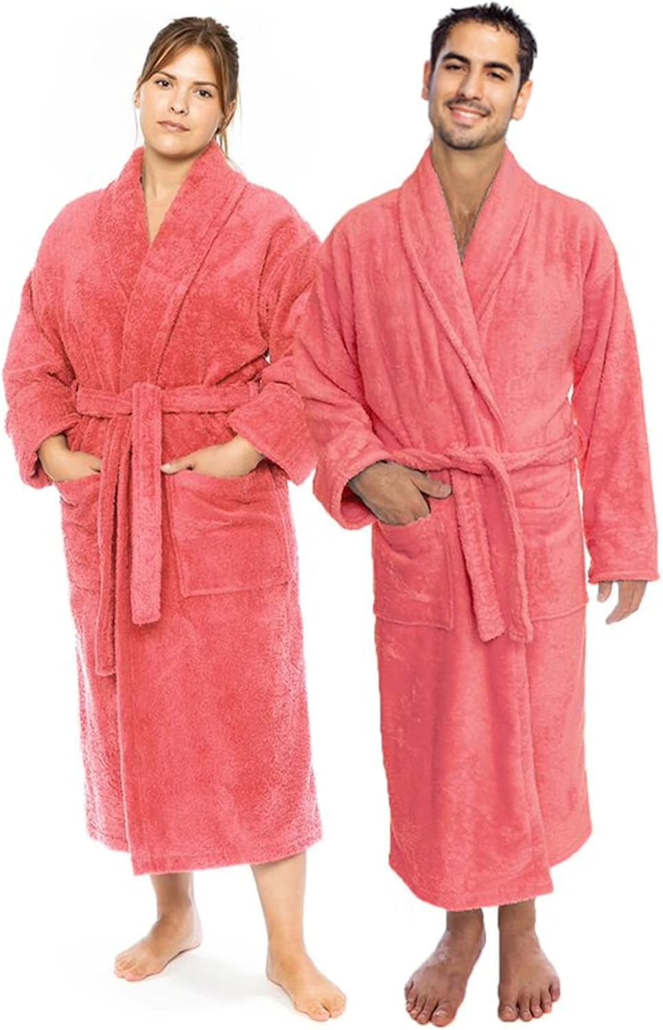 Classic Turkish Towels CTT Premium 100% Turkish Cotton Terry Cloth Bath Robe for Women & Men, Soft & Plush Long Unisex Robe