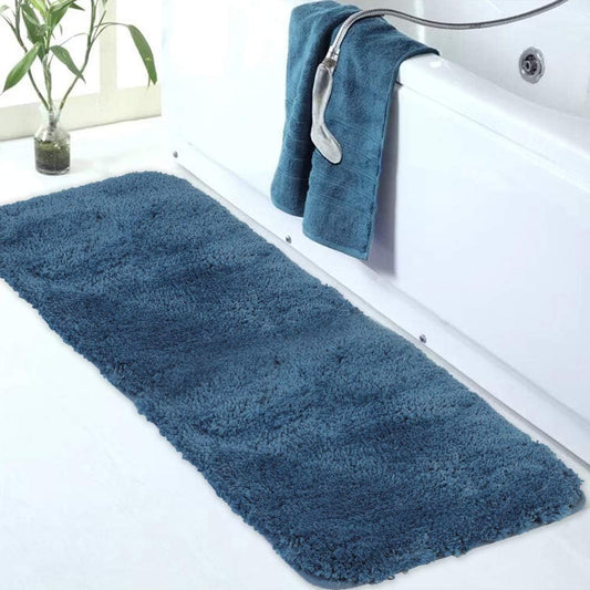 Walensee Large Bathroom Rug (24 x 72, Navy) Extra Soft and Absorbent Shaggy Bath Mat Machine Washable Microfiber Non Slip Luxury Floor Mat