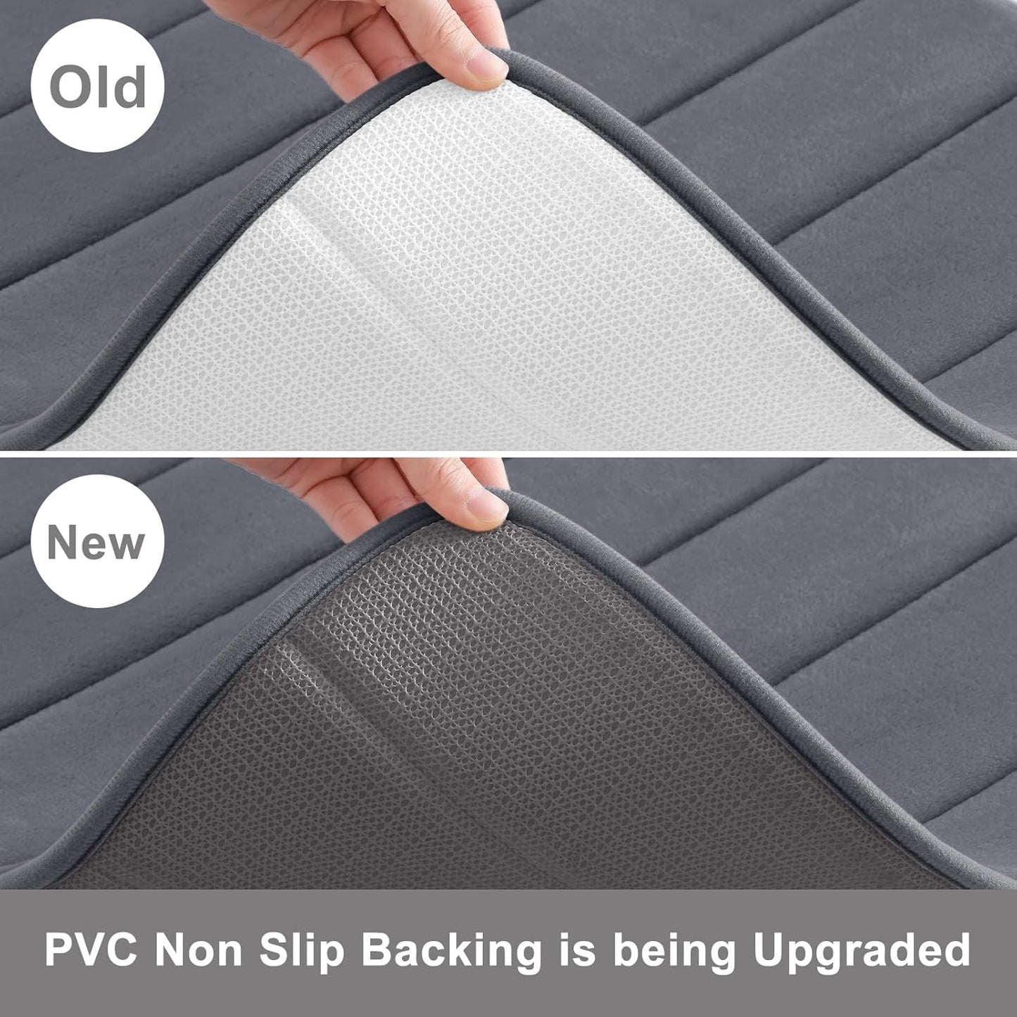 Buganda Memory Foam Bath Mat, 35.4" x 24", Ultra Soft and Non-Slip Bathroom Rugs, Water Absorbent and Machine Washable Bath Rug Runner for Bathroom, Shower, and Tub, Dark Grey