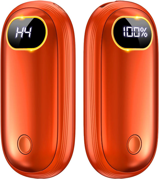 Hand Warmers Rechargeable - Electric Hand Warmers Rechargeable 2 Pack Heat Up to 131℉ with 18Hrs Warmth, Electronic Portable Pocket Heater for Golf Raynauds Camping, Gifts for Women Man