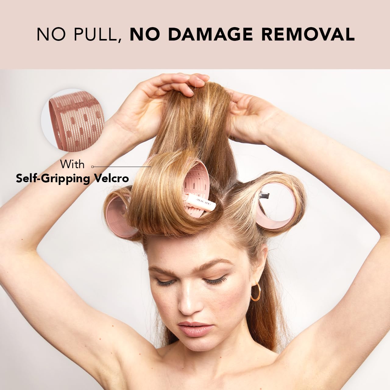 Kitsch XL Ceramic Thermal Rollers - Self Grip Hair Rollers for Blowout Look Long Hair, Medium & Short Hair, Large Hair Rollers for Volume & Curls, Thermal Curlers - Terracotta, 4pcs