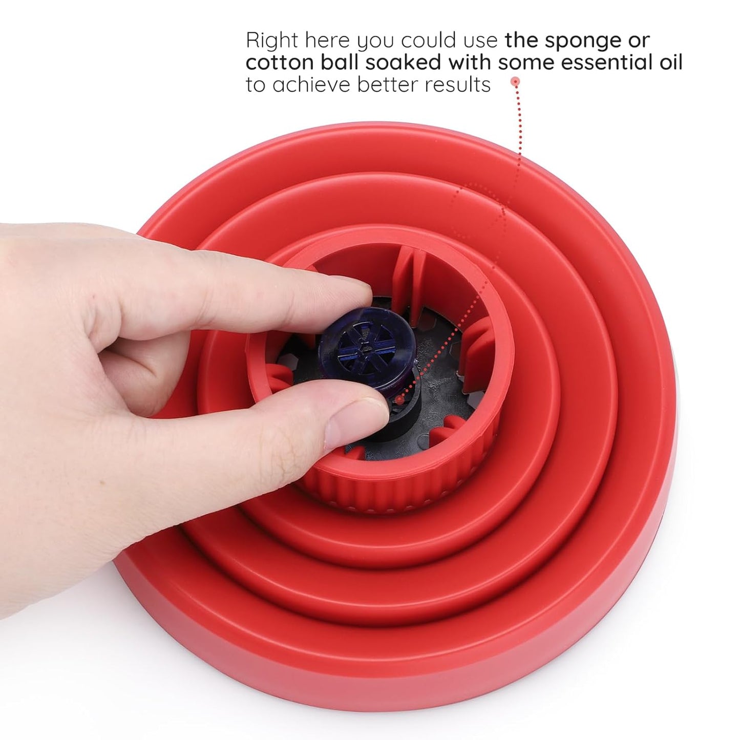 Segbeauty Collapsible Blow Dryer Diffuser, Travel Portable Hair Diffuser for Natural Curly Hair, Professional Lightweight Folding Diffuser Attachment for Dryers Nozzle 1.54 to 1.69 inches Red