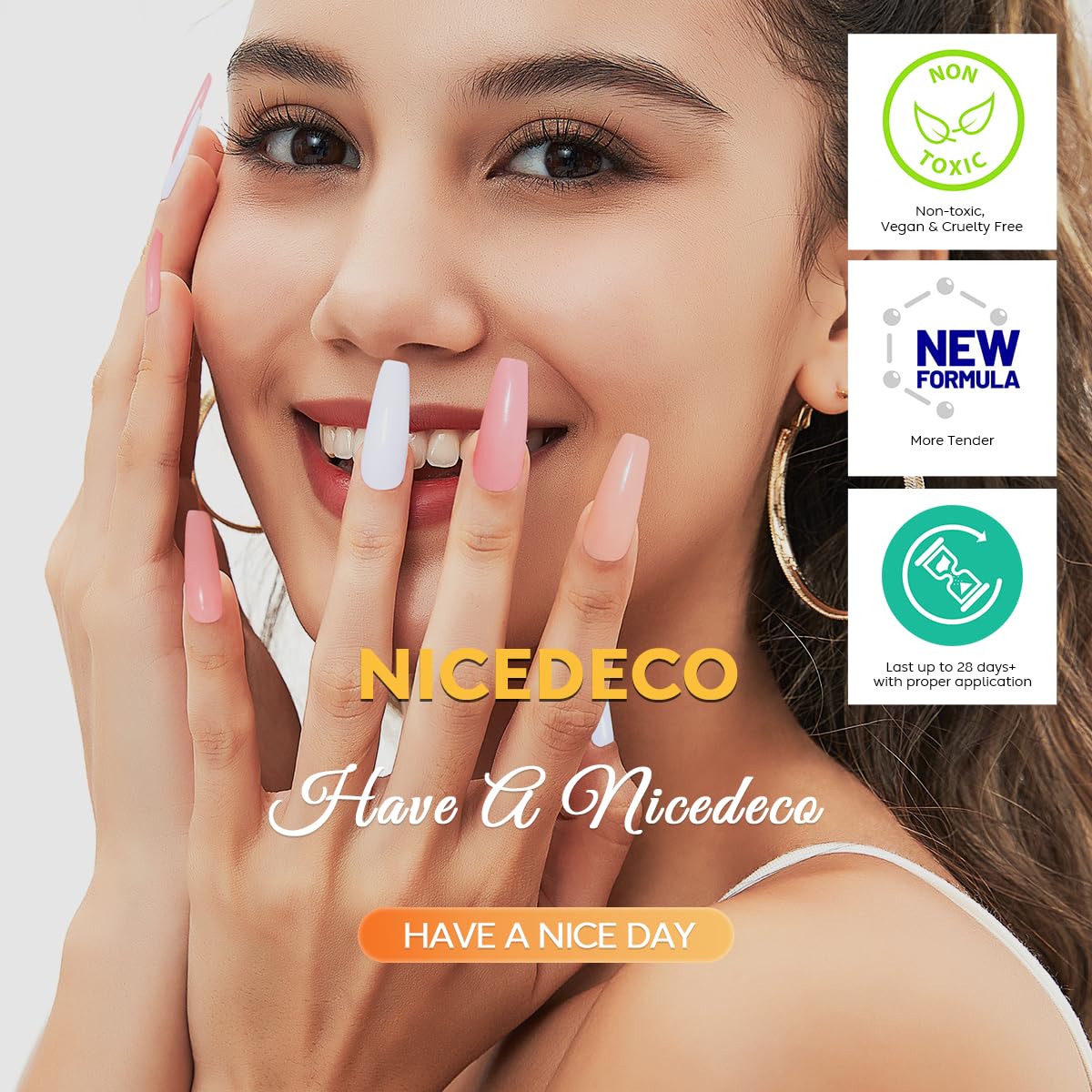 Nicedeco Hema Free Gel Nail Polish Top Coat Cruelty Free Vegan 15ml No Wipe Top Coat High Gloss Shiny Long Lasting Home DIY Professional Manicure