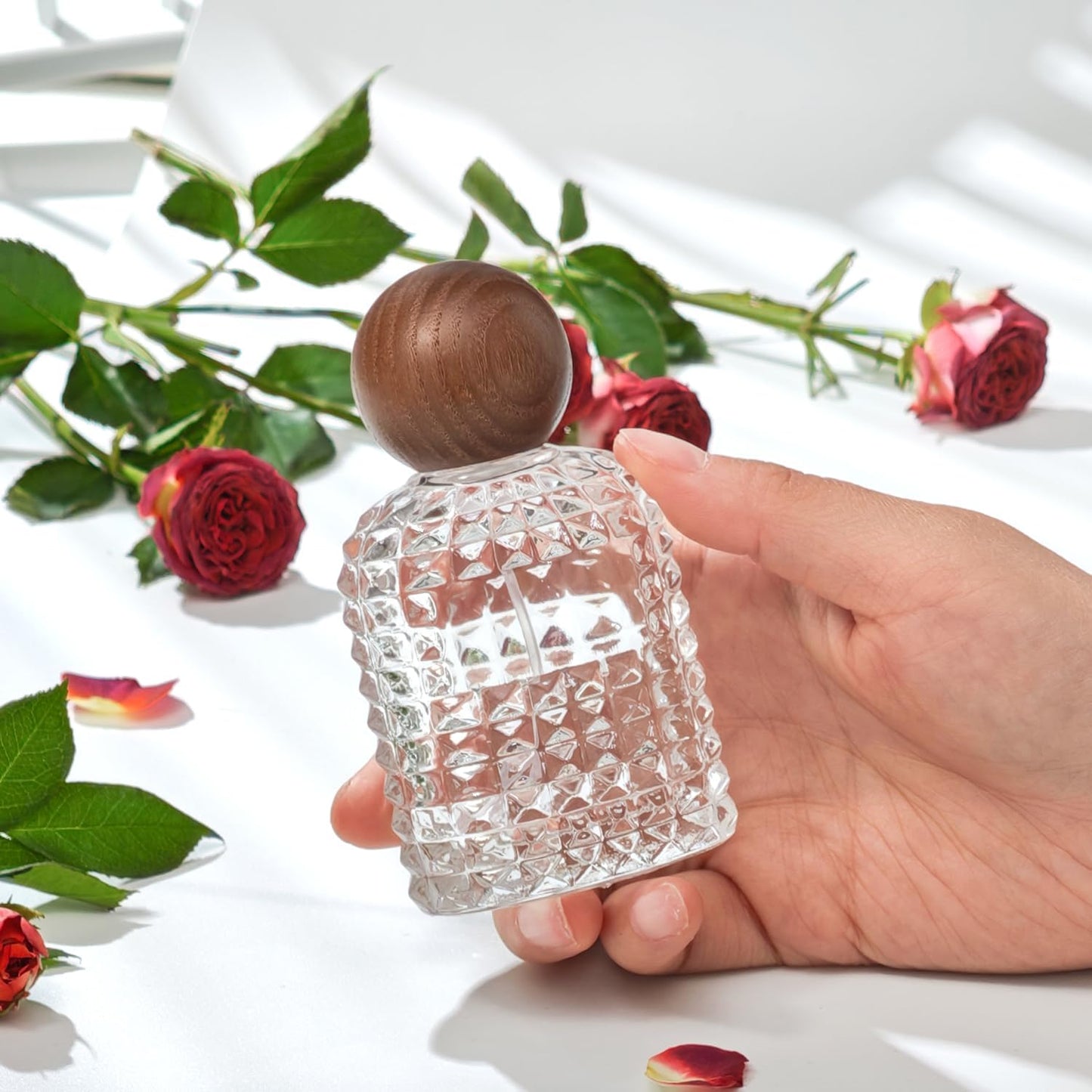 50ml/1.7 Oz Glass Spray Bottle Perfume Atomizer,Perfume Travel Refillable Spray Bottle Empty with 3 Kinds of Dispenser (A2)