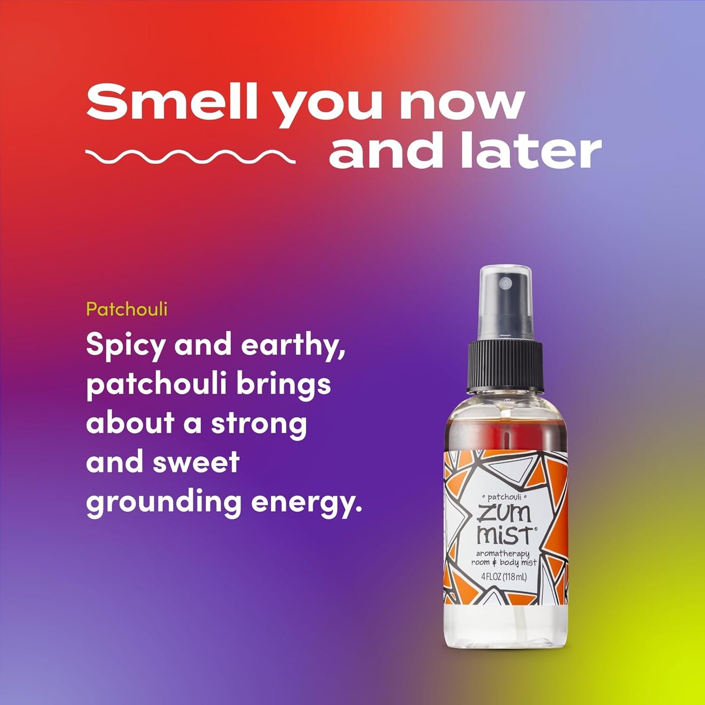 Indigo Wild Zum Mist Room & Body Spray - Aromatherapy Essential Oil Spray - Natural Body Mist & Room Spray - Patchouli Scent - 4 fl oz