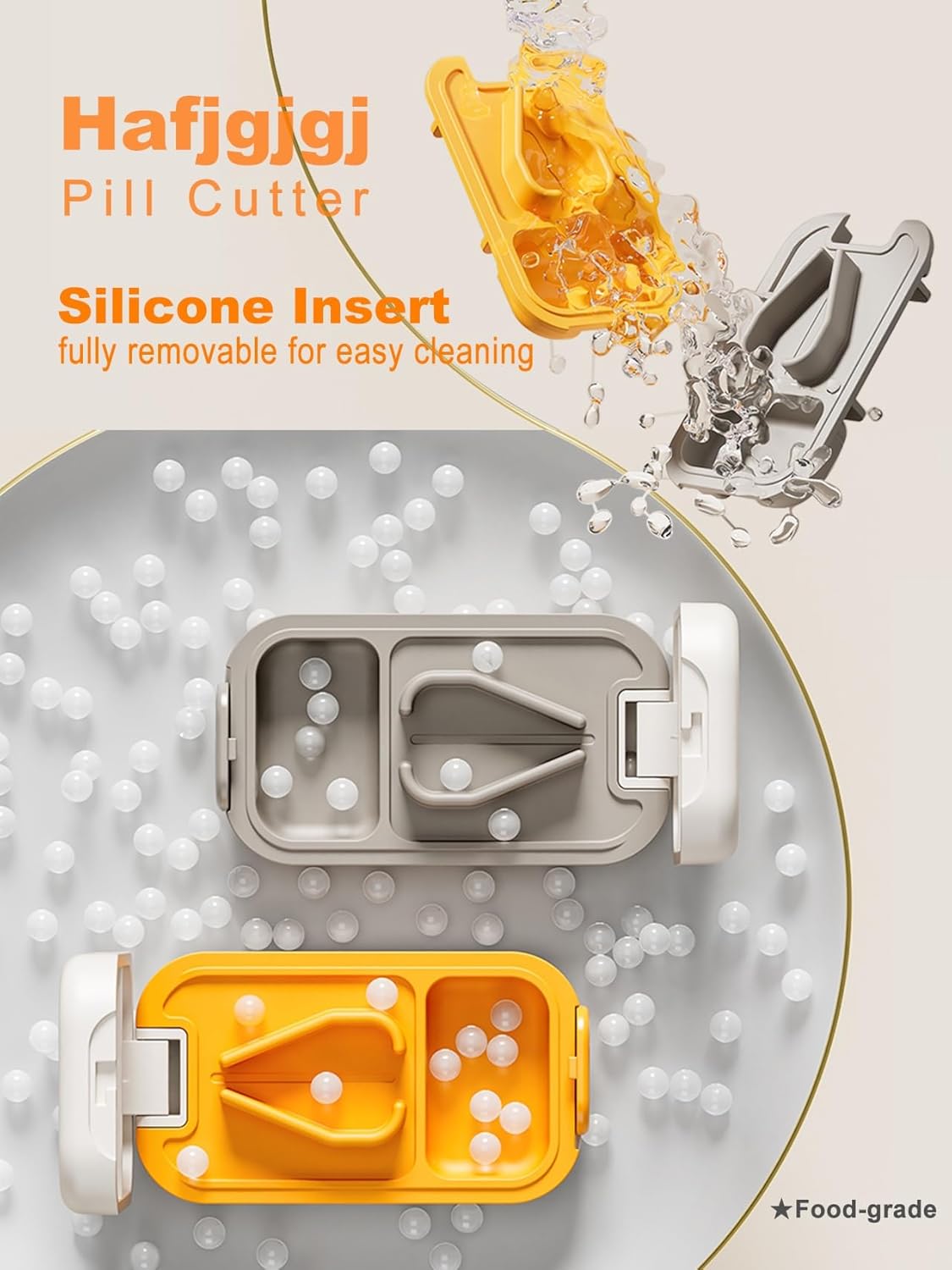 Pill Cutter Splitter for Small or Large Pills with Safety Lock - Accurate and Easy Travel-Friendly Design for Daily Use (Pink)