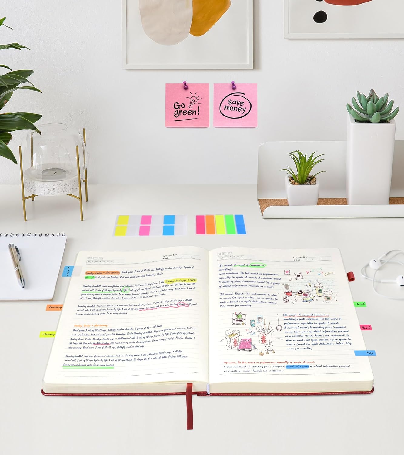 Lined Journal Notebook, 365 Pages A4 Big Journals for Writing College Ruled Notebook, Hardcover Leather Journal for Women Men, Daily Notebook for Work, Note Taking, 100Gsm Thick Paper(8.5" x 11"Wine)