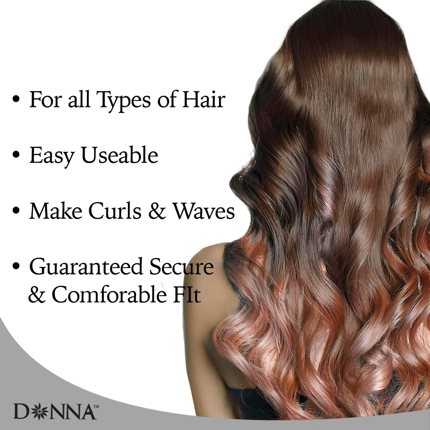 DONNA Wire Mesh Rollers 1.75"(D) JUMBO 6PCS Hair Curlers, Clips for Hairdressing Styling Heatless Hair Curler PURPLE