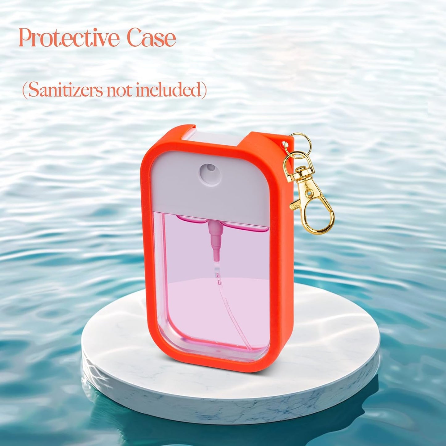 VANEST Silicone Case Compatible with Touchland Hand Sanitizer Spray, Protective Case with Keychain for Spray 1 fl oz