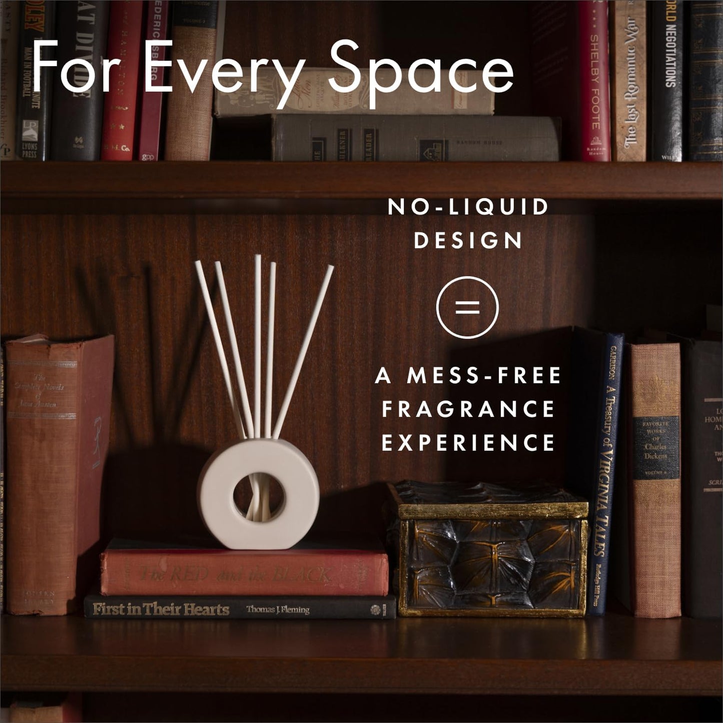 ScentAir Infused Liquidless Reeds | Includes 25 Flameless Reeds and 1 Decorative Vase, White | Essential Oil Aroma Diffuser Sticks | Fresh Spa Scents | Gifting Fragrance | Patchouli Blanc