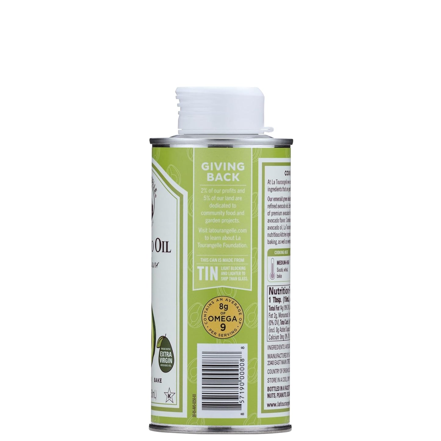 La Tourangelle, Avocado Oil, Handcrafted from Premium Avocados, Great for Cooking, as Butter Substitute, and for Skin and Hair, 8.45 fl oz