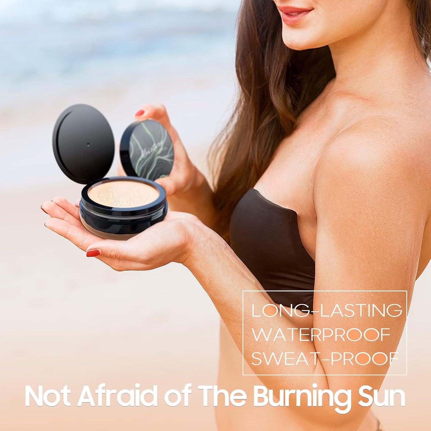 Mushroom Head Air Cushion CC Cream - BB Cream Face Makeup Foundation for Mature Skin Moisturizing Concealer Brighten Long-Lasting, Even Skin Tone for All Skin Types (Medium)