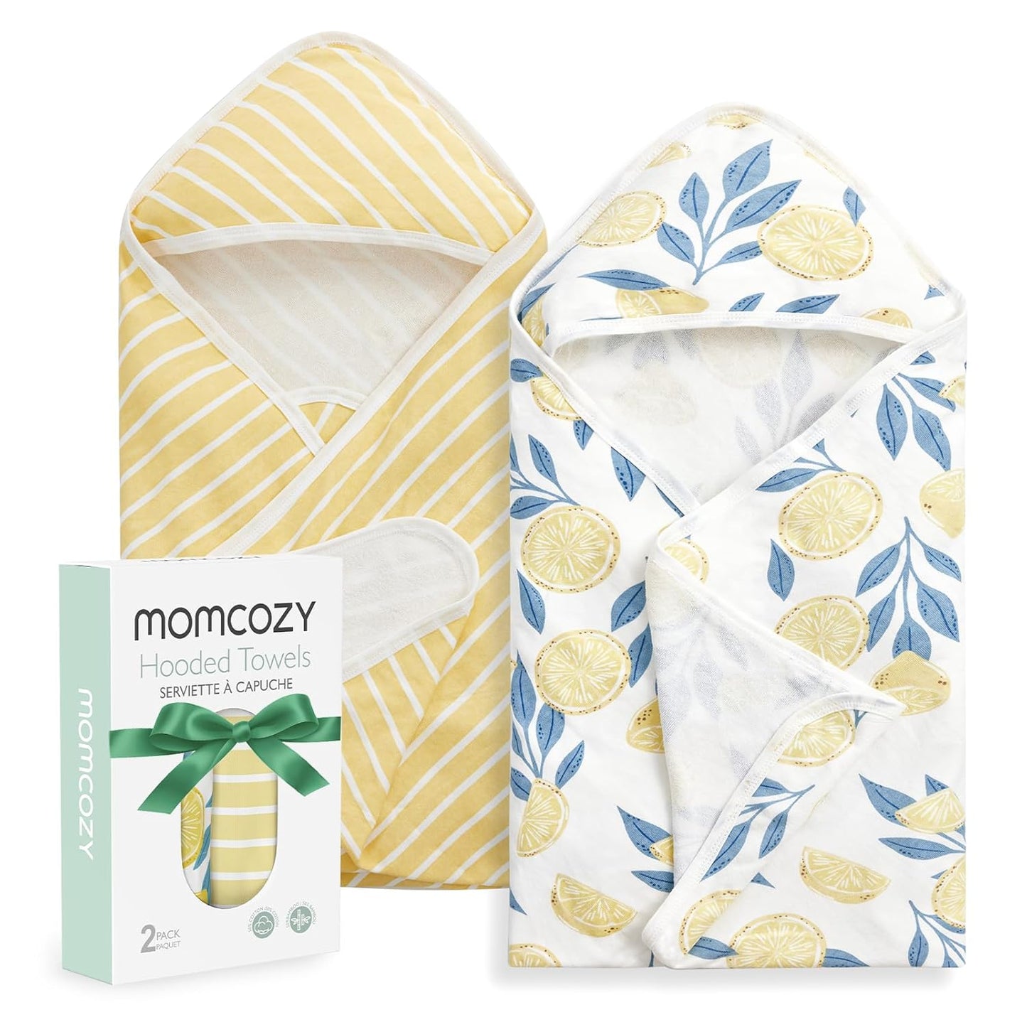 Momcozy Baby Towel with Hooded - Ultra Soft & Absorbent Large Bath Towel Set for Comfort & Gentle on Baby's Skin - Med Thick& Durable -Shower Gift & Bath Essential for Newborn, Infant, Toddler