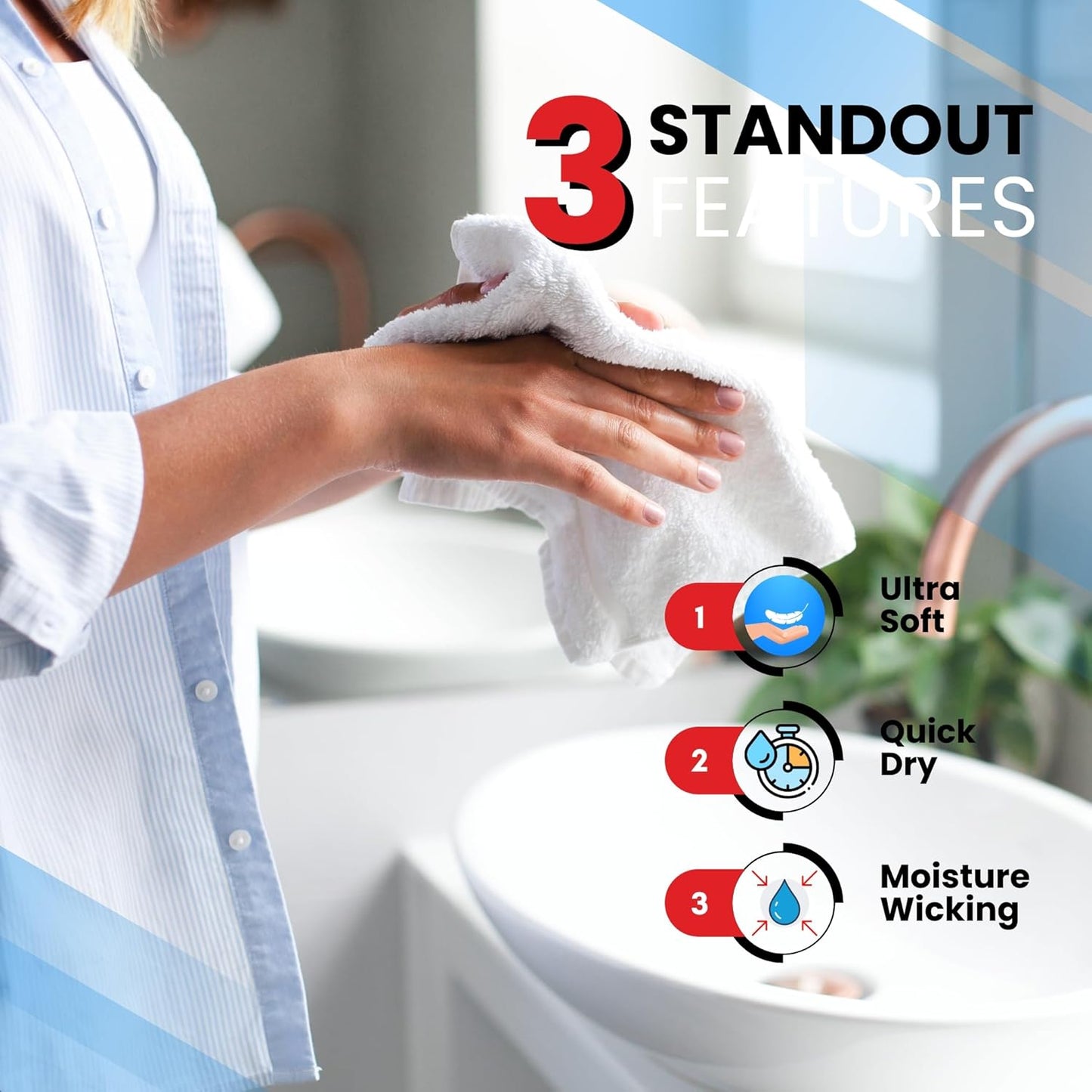 Infinitee Xclusives Luxury Wash Cloths for Showering [13x13] – 100% Cotton Washcloths [Pack of 4], Soft and Absorbent Face Towels for Bathroom Wash Clothes, Gym, and Spa (Vivid Green)