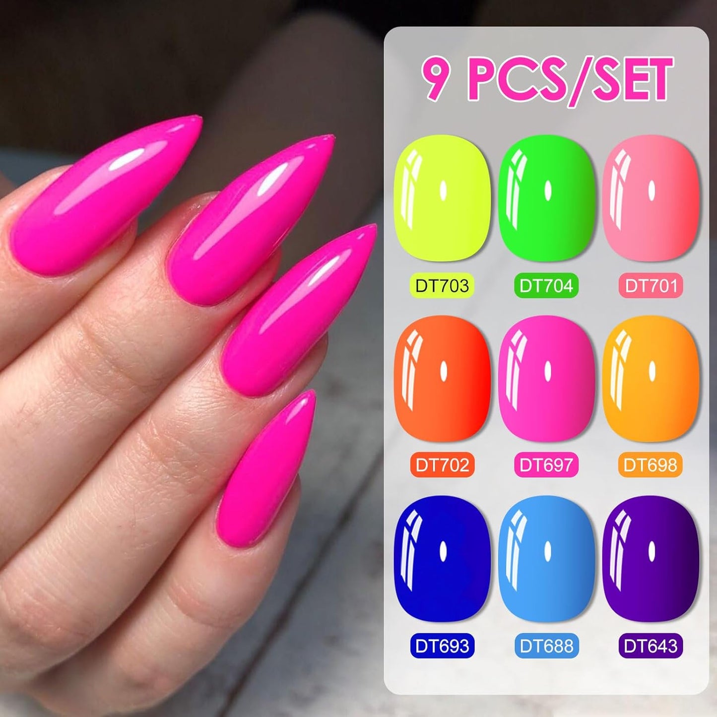 MEET ACROSS 9 Colors Gel Nail Polish + 3PCS Function Gel Nail Polish Kit,Fashion Nail Art Set Design Gifts for Women Manicure Salon (SET18, 12pcs)