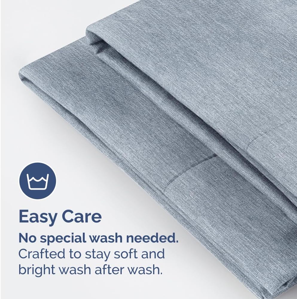 King Pillow Cases Set of 4 - Ultra Soft Hotel Quality Pillowcase Covers - Comfy, Cozy & Wrinkle Free - Shrinkage and Fade Resistant - Machine Washable Pillow Protectors - 4 Piece Set - Heathered Blue