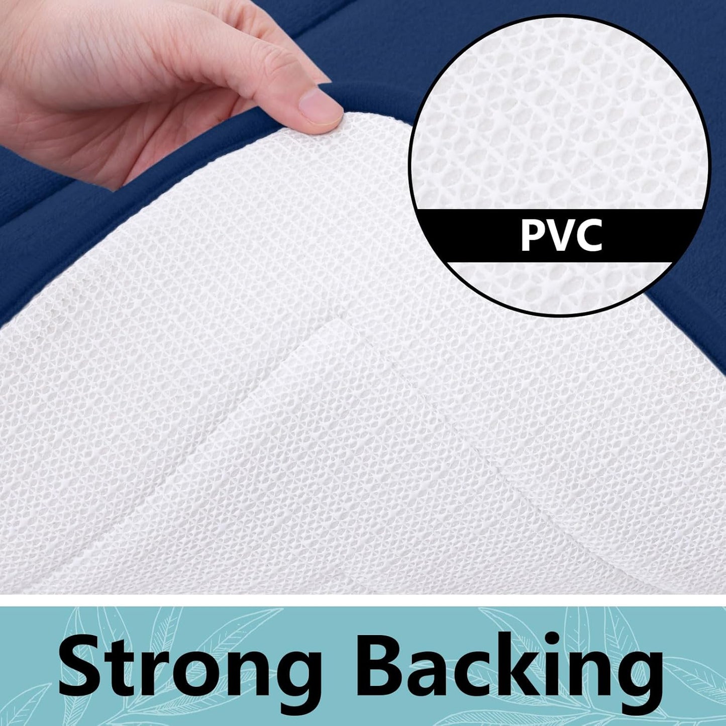 Arotive Memory Foam Bathroom Rug Mat 24x16, Ultra Soft and Absorbent Bath Mat, Machine Wash Dry, Comfortable Bath Rug Carpet for Bathroom Floor, Tub and Shower, Navy