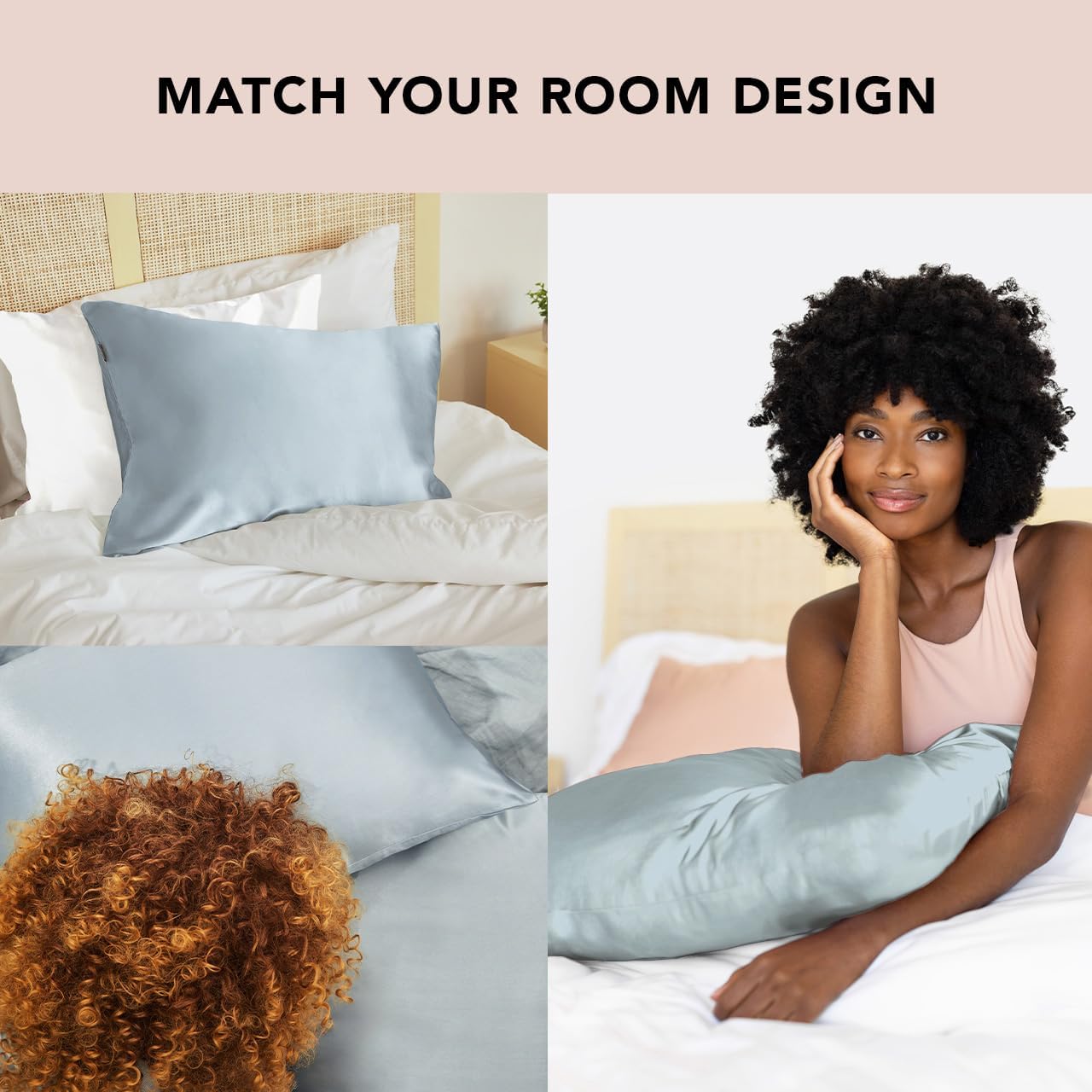 Kitsch Satin Pillowcase, Softer Than Silk Pillow Cases King, Cooling Pillow Covers, Satin Pillowcase with Zipper for Hair, Skin & Quality Sleep, Wrinkle-Free & Smooth, King Size 19"x36", Haze Blue