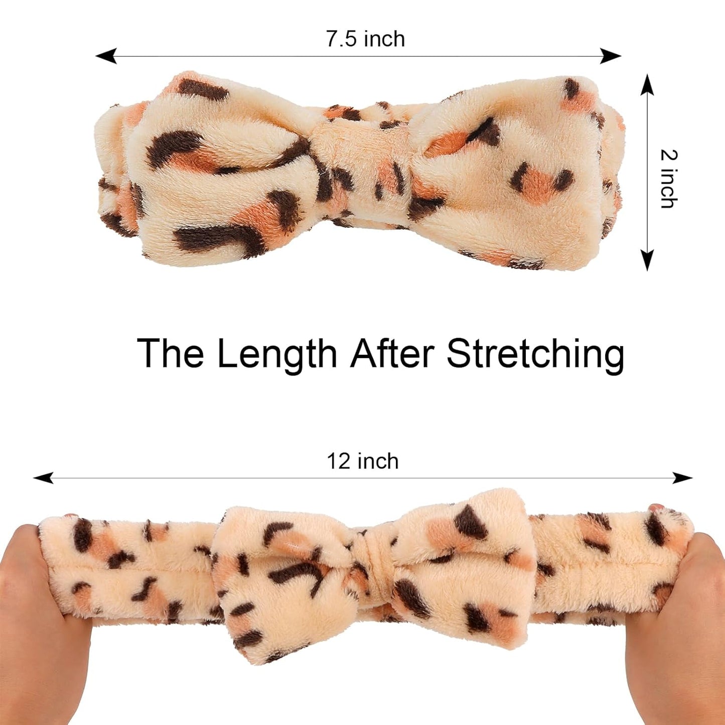 Casoty 6 Pcs Spa Headband, Hair Band for Washing Face, Cheetah Makeup Headband, Skincare Headbands, Soft Fleece Hairband for Face Washing Yoga