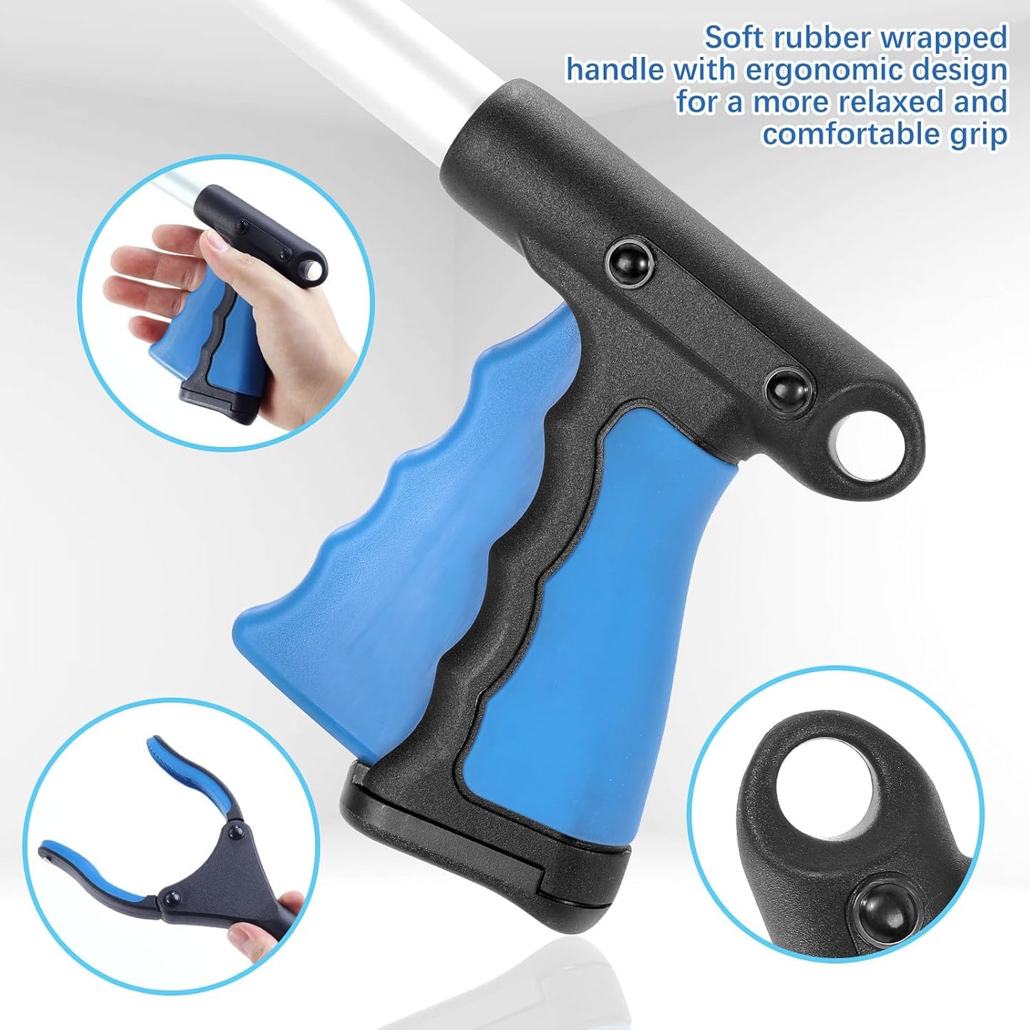 43 Inch Grabber Reacher Tool, Grabbers for Seniors Heavy Duty, Trash Picker Upper Grabber, Collapsible and Easy to Store, Wide Jaw, Grips Items Easily and Securely