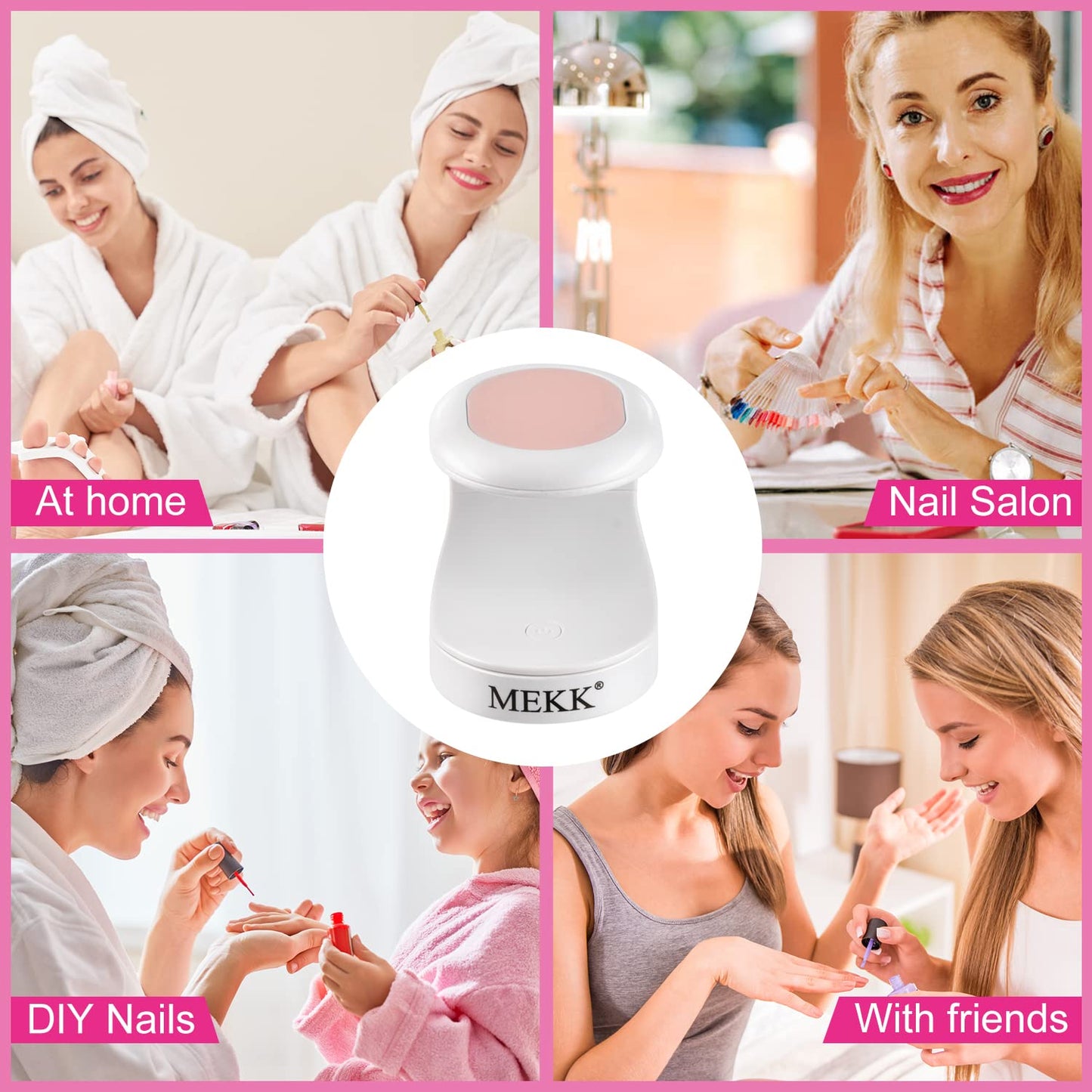 MEKK Mini UV Light for Gel Nails,16W Single Finger UV LED Nail Lamp,Portable Small Professional Flash Cure Lamp,Compact Design for Home and Salon -Pink