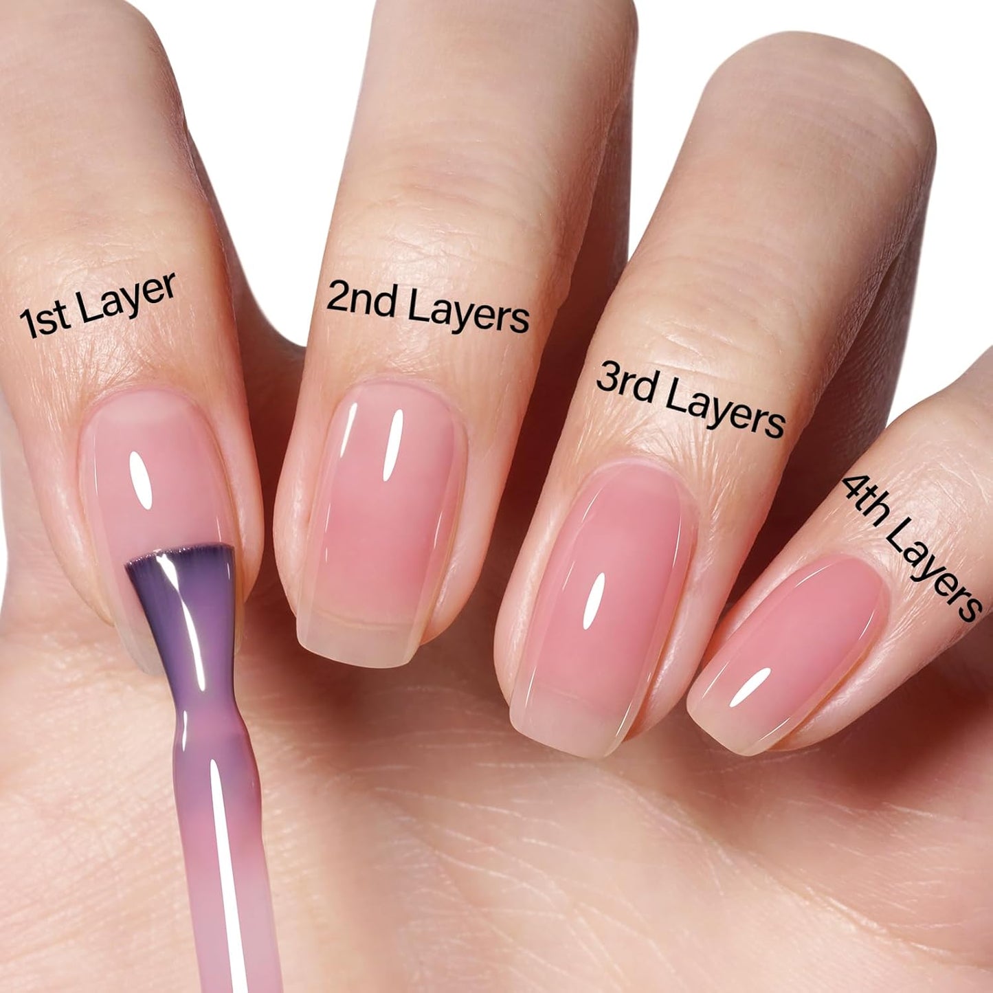 AILLSA Gel Nail Polish Nude Pink Gel Polish Sheer Neutral Color Jelly Gels Nail Polish Natural Translucent Soak Off U V Nails for Nail Art French Manicure at Home 0.51 Fl Oz /GB49