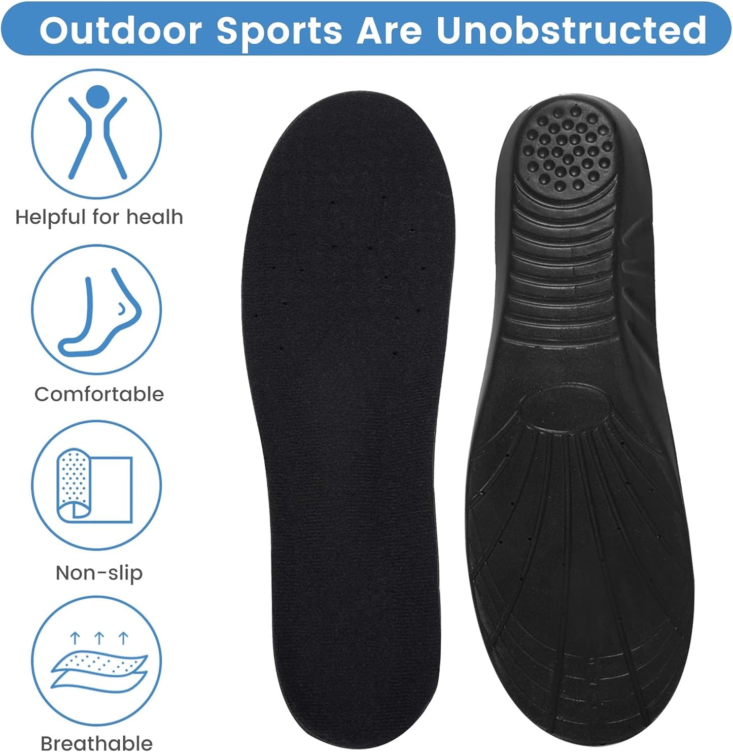 Shoe Insoles, Memory Foam Insoles, Providing Excellent Shock Absorption and Cushioning for Feet Relief, Comfortable Insoles for Men and Women for Everyday Use,(L [US M: 9.5-12.5/W: 10.5-13.5])