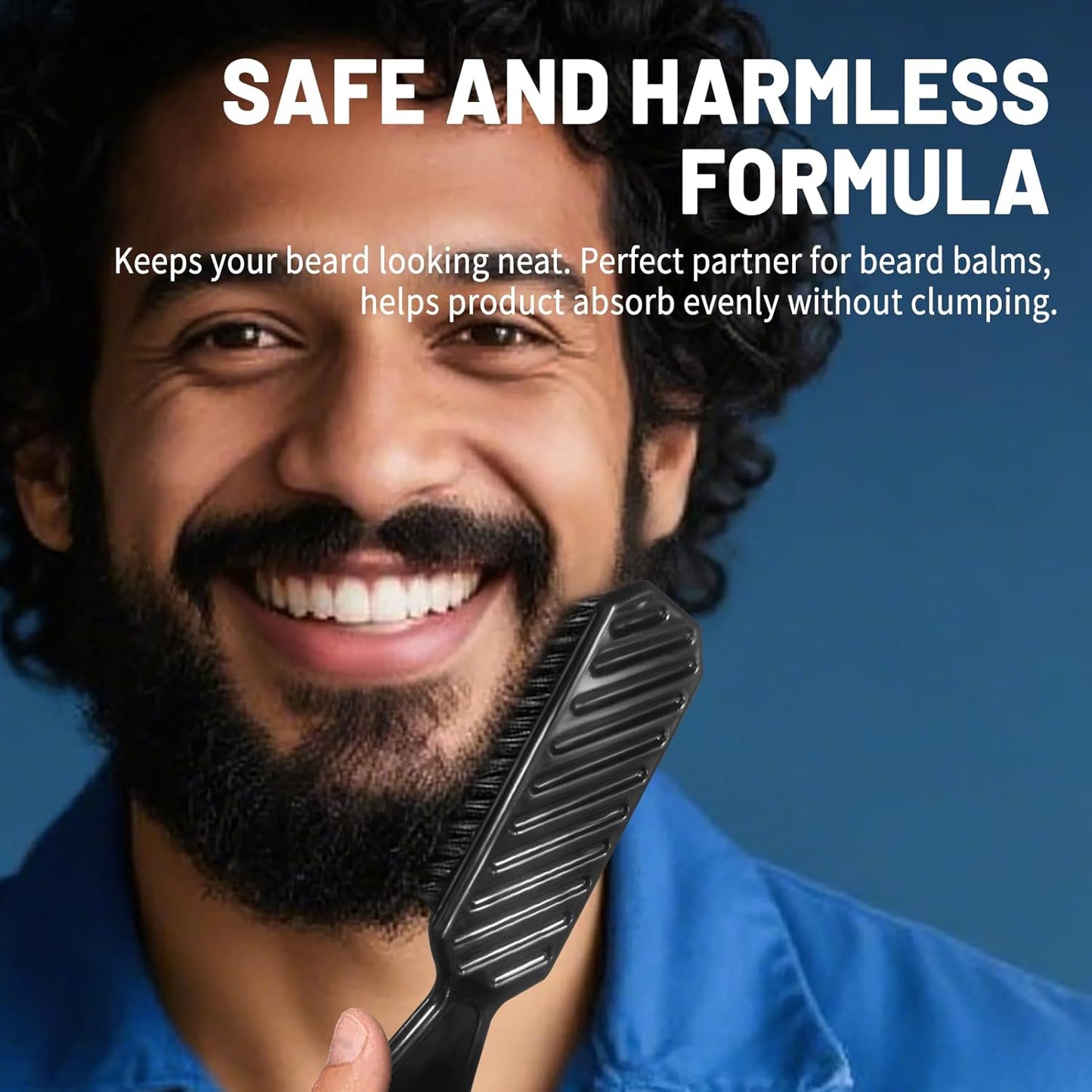 Beard Pencil Filler for Man Dual Ended Micro-Fork Tip Beard Filler - Beard Pen & Brush Long Lasting Coverage Natural Finish - Male Mustache Repair Shape Hairline Powder Root Touch Up Hair Color(Black)