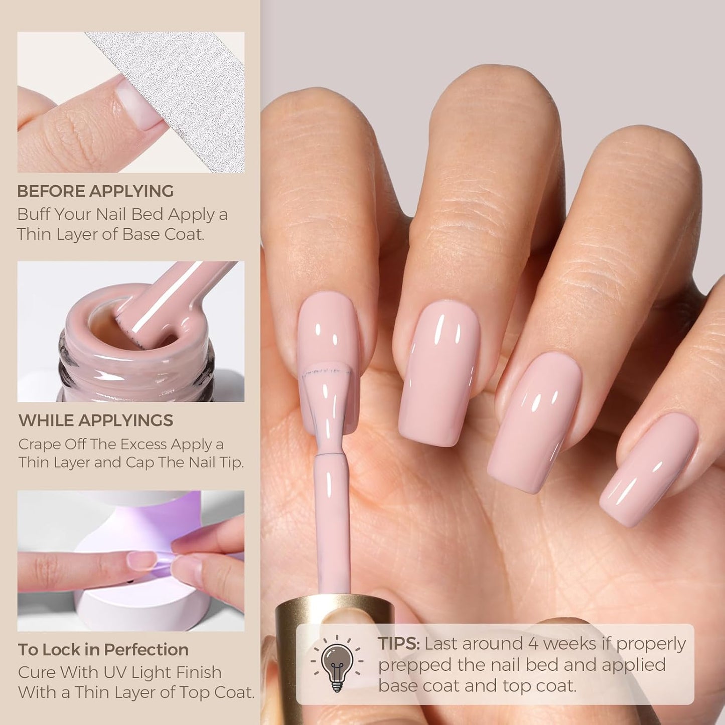 AILLSA Gel Nail Polish Nude Cappuccino Gel Polish Neutral Light Brown Mocha Jelly Gel Polish Natural Tan Color Nails Soak Off U V Gel for Nail Salon at Home Fall Winter Gift for Women 0.51 Fl Oz /GC31