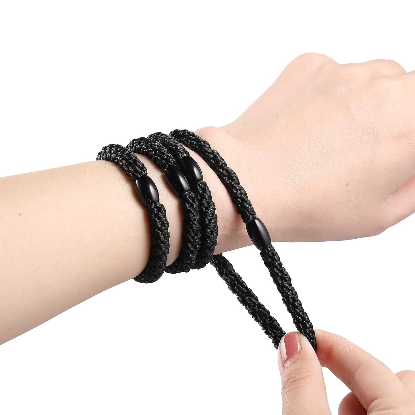 Black Elastic Hair Ties for Women and Girls, Funtopia 30 Pcs No Metal No Slip Braided Ponytail Holders for Thick and Medium Hair