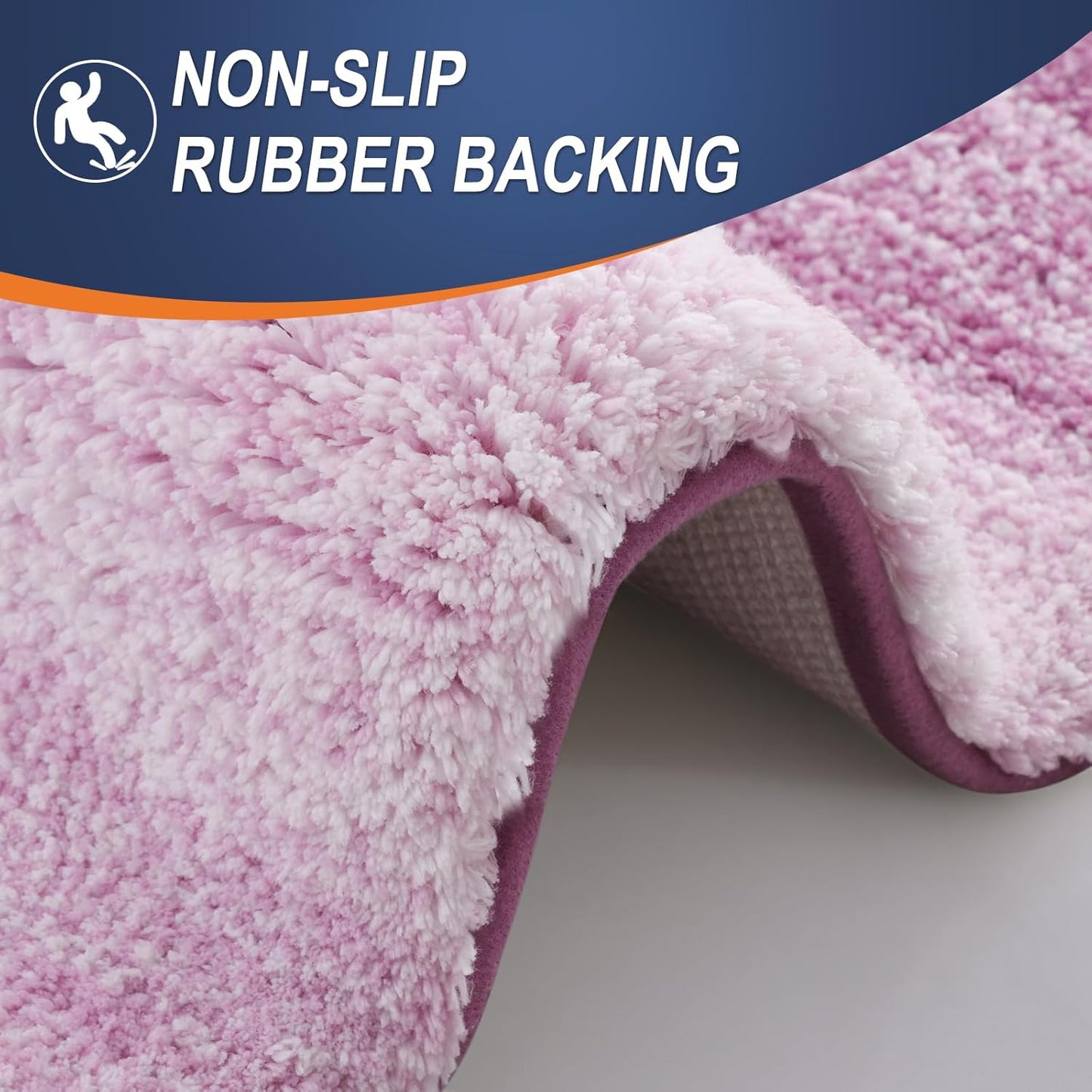 OLANLY Bathroom Runner Rugs 59x17, Extra Soft Absorbent Microfiber Bath Rugs, Rubber Backing, Quick Dry, Washable Bath Mats for Bathroom Floor, Tub and Shower, Home Decor Accessories, Pinkish-Purple