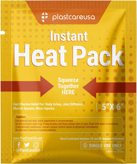 Instant Heat Packs - Disposable Hot Packs for Pain Relief, 5 in x 6 in, 25 Packs - Hot Pack for First Aid and Muscle Pain